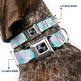 Load image into Gallery viewer, Dog Bone Black/Silver Seatbelt Buckle Collar - Easter Bunnies Smiling Sky Blue
