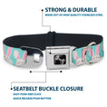 Load image into Gallery viewer, Dog Bone Black/Silver Seatbelt Buckle Collar - Easter Bunnies Smiling Sky Blue
