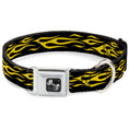 Load image into Gallery viewer, Dog Bone Seatbelt Buckle Collar - Flame Yellow