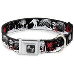 Dog Bone Seatbelt Buckle Collar - Fright Night Black/White/Red