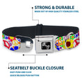 Load image into Gallery viewer, Dog Bone Seatbelt Buckle Collar - Flower Peace Power