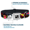 Load image into Gallery viewer, Dog Bone Seatbelt Buckle Collar - Flying Owls w/Leaves Black/Multi Color