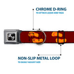 Dog Bone Seatbelt Buckle Collar - Flip Flops Burgundy/Orange