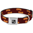 Load image into Gallery viewer, Dog Bone Seatbelt Buckle Collar - Flip Flops Burgundy/Orange