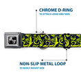 Load image into Gallery viewer, Dog Bone Seatbelt Buckle Collar - Filigree Navy/Yellow