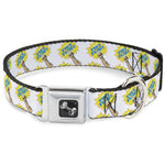 Dog Bone Seatbelt Buckle Collar - Fist Pump White/Yellow