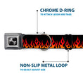 Load image into Gallery viewer, Dog Bone Seatbelt Buckle Collar - Flames Black/Orange/Red