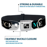 Buckle-Down Seatbelt Buckle Dog Collar - FUCK YOU/FUCK ME Black/White/Blue