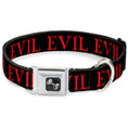 Load image into Gallery viewer, Dog Bone Seatbelt Buckle Collar - Flaming EVIL Black/Red