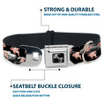 Load image into Gallery viewer, Dog Bone Seatbelt Buckle Collar - Flying Pigs Black/White/Pink