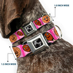Dog Bone Seatbelt Buckle Collar - Fried Chicken & Waffles Plaid Pinks