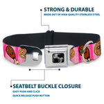 Dog Bone Seatbelt Buckle Collar - Fried Chicken & Waffles Plaid Pinks