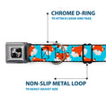 Load image into Gallery viewer, Dog Bone Seatbelt Buckle Collar - Fox Face Scattered Sky Blue