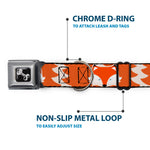 Dog Bone Seatbelt Buckle Collar - Fox Face/Tail Orange/Natural
