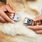Dog Bone Seatbelt Buckle Collar - Fox Face/Tail Orange/Natural