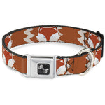 Dog Bone Seatbelt Buckle Collar - Fox Face/Tail Orange/Natural