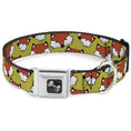 Load image into Gallery viewer, Dog Bone Seatbelt Buckle Collar - Fox Face Scattered Warm Olive2