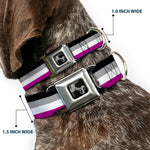 Dog Bone Seatbelt Buckle Collar - Flag Asexual Black/Gray/White/Purple