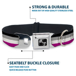 Dog Bone Seatbelt Buckle Collar - Flag Asexual Black/Gray/White/Purple