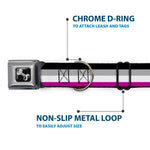 Dog Bone Seatbelt Buckle Collar - Flag Asexual Black/Gray/White/Purple