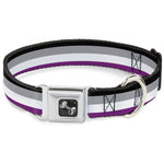 Dog Bone Seatbelt Buckle Collar - Flag Asexual Black/Gray/White/Purple