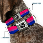 Dog Bone Seatbelt Buckle Collar - Flag Bisexual Pink/Purple/Blue