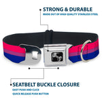 Dog Bone Seatbelt Buckle Collar - Flag Bisexual Pink/Purple/Blue