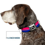 Dog Bone Seatbelt Buckle Collar - Flag Bisexual Pink/Purple/Blue
