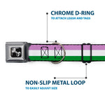 Dog Bone Seatbelt Buckle Collar - Flag Genderqueer Lavender/White/Green