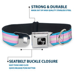 Dog Bone Seatbelt Buckle Collar - Flag Transgender Baby Blue/Baby Pink/White