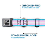 Dog Bone Seatbelt Buckle Collar - Flag Transgender Baby Blue/Baby Pink/White