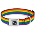 Load image into Gallery viewer, Dog Bone Seatbelt Buckle Collar - Flag Pride Rainbow