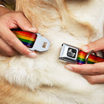 Dog Bone Seatbelt Buckle Collar - Flag Pride Distressed Rainbow