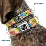 Dog Bone Seatbelt Buckle Collar - Flip Flops3 Sand/Multi Color