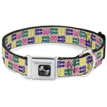 Dog Bone Seatbelt Buckle Collar - Flip Flops4 Sand/Multi Color