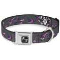 Load image into Gallery viewer, Dog Bone Seatbelt Buckle Collar - Girlie Skull Gray