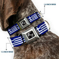 Load image into Gallery viewer, Dog Bone Seatbelt Buckle Collar - Greece Flags