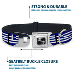 Dog Bone Seatbelt Buckle Collar - Greece Flags