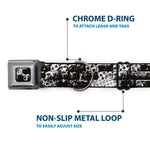 Dog Bone Seatbelt Buckle Collar - Grunge Bricks Black/White