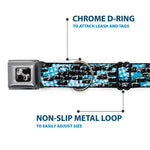 Dog Bone Seatbelt Buckle Collar - Grunge Bricks Blue