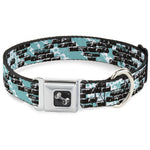 Dog Bone Seatbelt Buckle Collar - Grunge Bricks Green