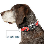 Dog Bone Seatbelt Buckle Collar - Grunge Bricks Orange