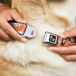 Dog Bone Seatbelt Buckle Collar - Grunge Bricks Orange