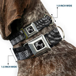Dog Bone Seatbelt Buckle Collar - Grunge Chaos Black/White