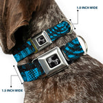 Dog Bone Seatbelt Buckle Collar - Grunge Chaos Blue