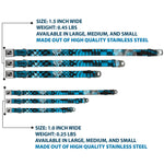 Dog Bone Seatbelt Buckle Collar - Grunge Chaos Blue