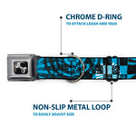Dog Bone Seatbelt Buckle Collar - Grunge Chaos Blue