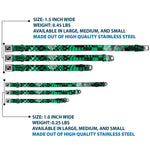 Dog Bone Seatbelt Buckle Collar - Grunge Chaos Green