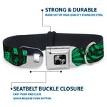 Dog Bone Seatbelt Buckle Collar - Grunge Chaos Green