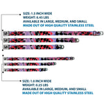 Dog Bone Seatbelt Buckle Collar - Grunge Checker Flag Blue/Red